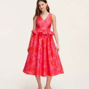 Kate Spade Vibrant Pink Floral Midi Dress